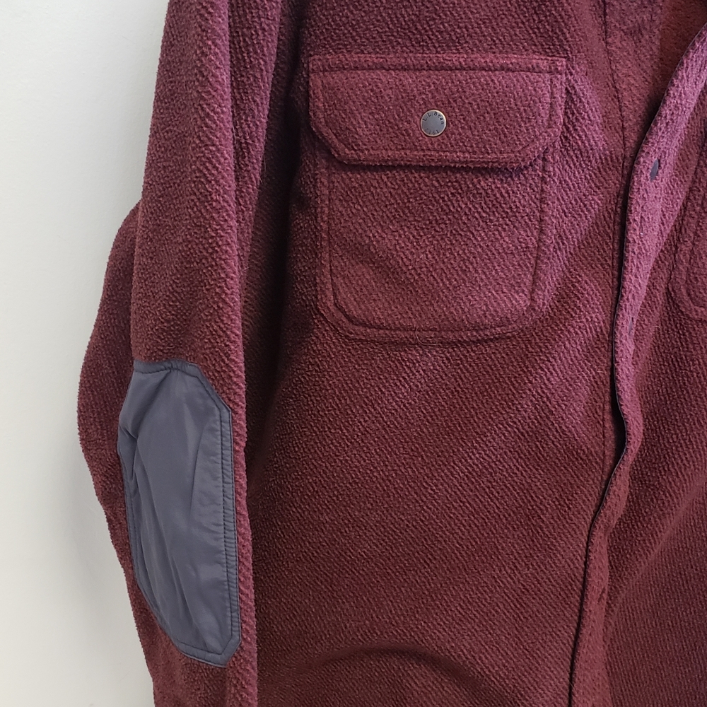 Mens L Maroon LL Bean Allagash Fleece Overshirt